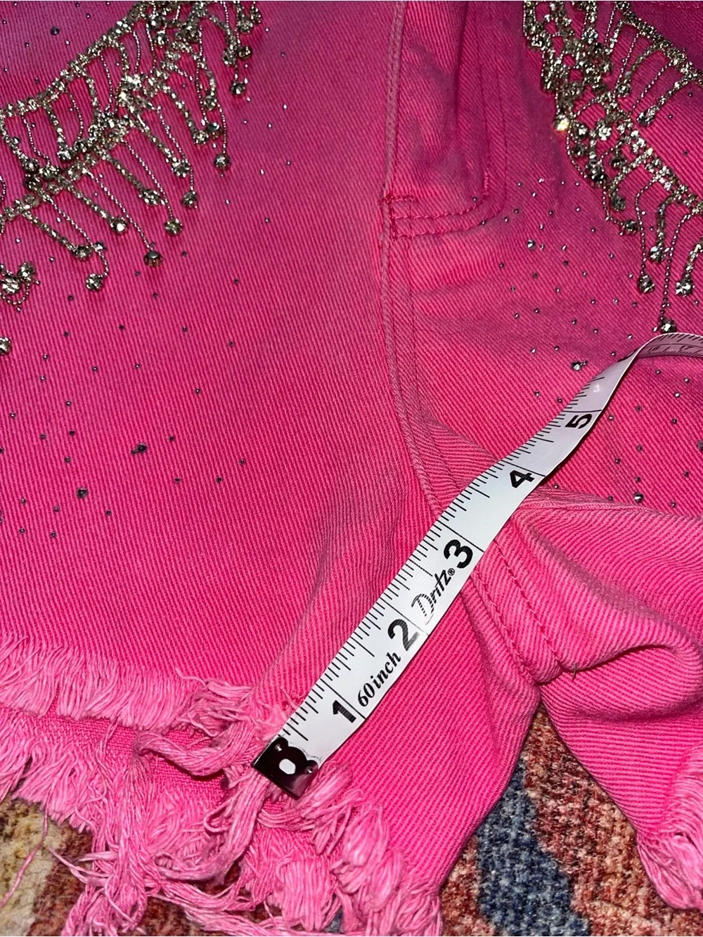 Blue B Hot Pink Embellished Denim Shorts - Picture 6 of 9